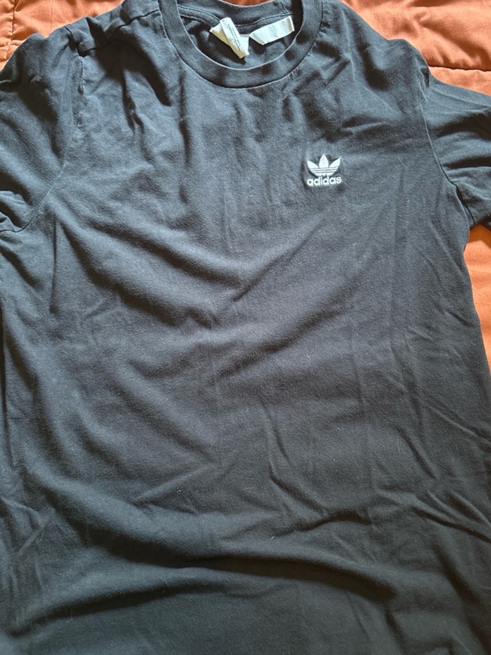 adidas Black Short Sleeve Trefoil Logo Tee